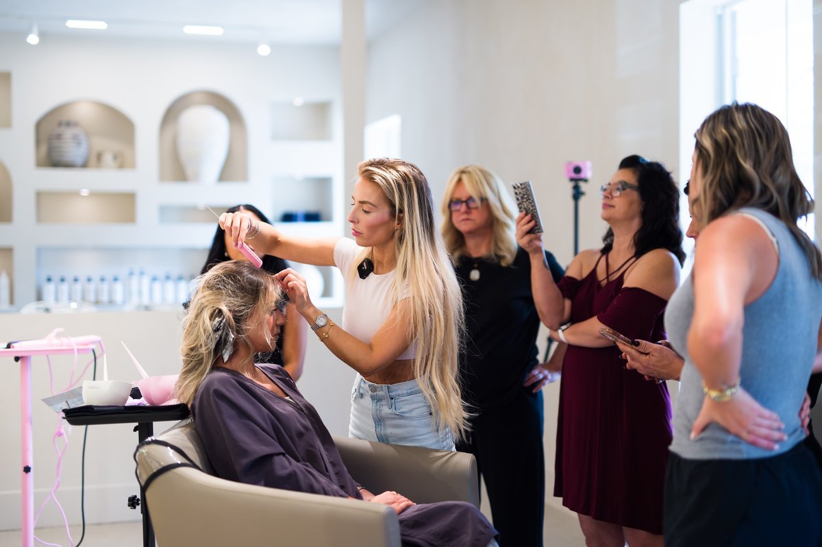 Tania teaching hair extensions