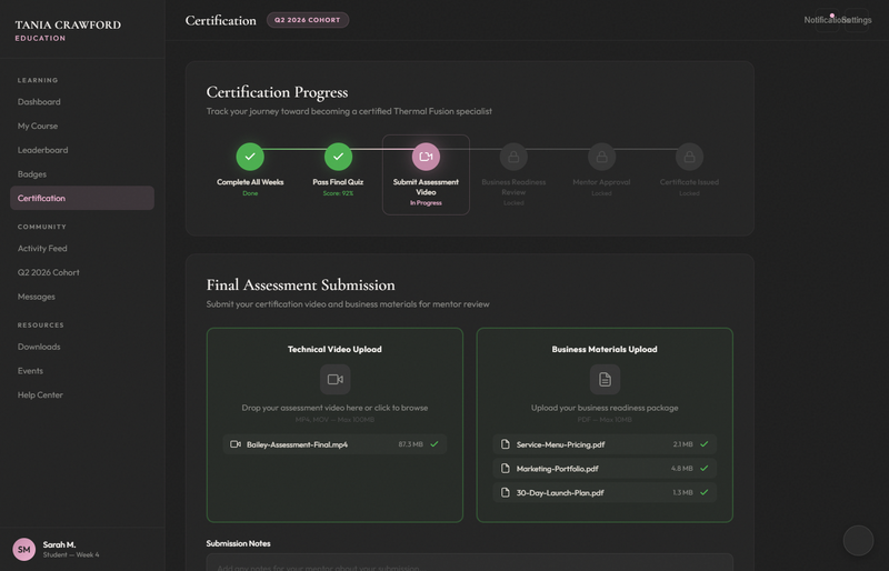 Certification preview